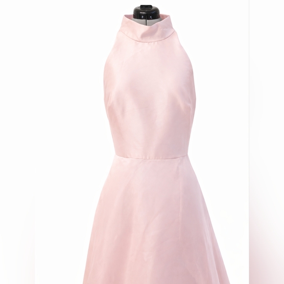 ML Monique Lhullier Halter Satin Ball Gown, Blush Pink NWT, sizss 8 & 10 - Picture 5 of 13